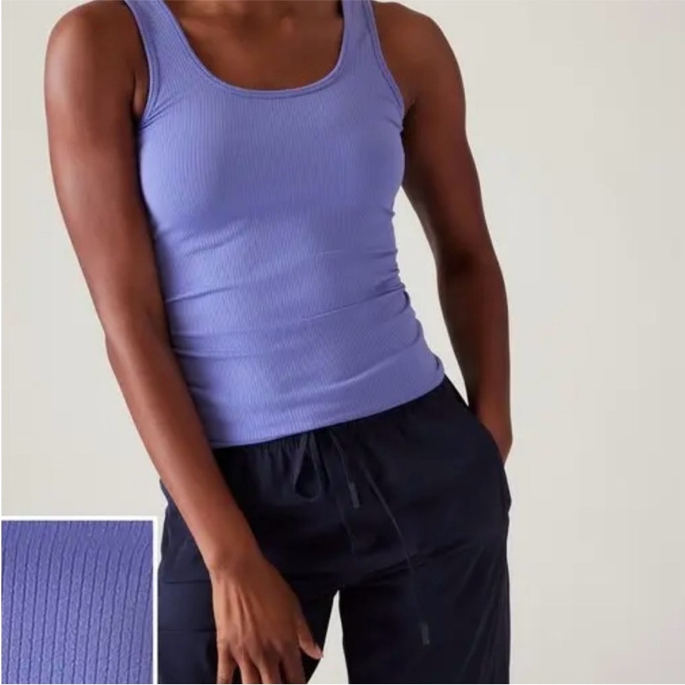 Athleta Renew Purple Seamless Ribbed Tank Top